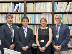 L to R: Senior Researcher Kenji Matsubara, Interim Director of NIER Atsushi Umezawa, Courtney Bell, Jon Nordmeyer